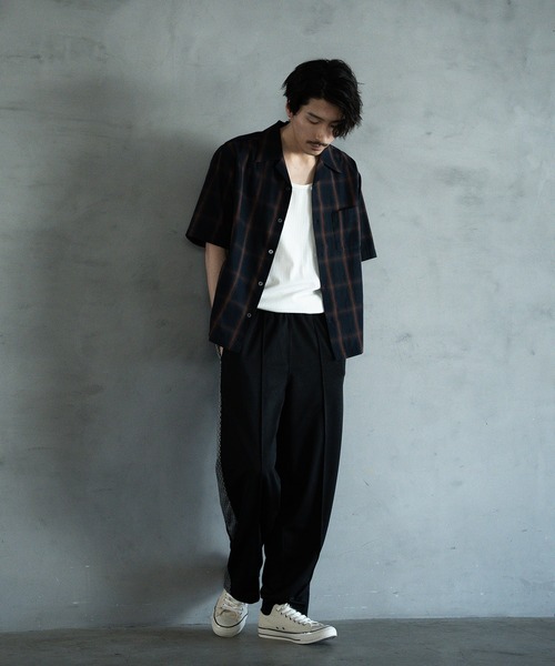 RATTLE TRAP(ラトルトラップ)の「オープンカラーオンブレーチェックシャツ(シャツ/ブラウス・メンズ・ホワイト系その他/ネイビー・M/L/LL)」の4枚目の写真