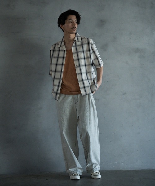 RATTLE TRAP(ラトルトラップ)の「オープンカラーオンブレーチェックシャツ(シャツ/ブラウス・メンズ・ホワイト系その他/ネイビー・M/L/LL)」の5枚目の写真