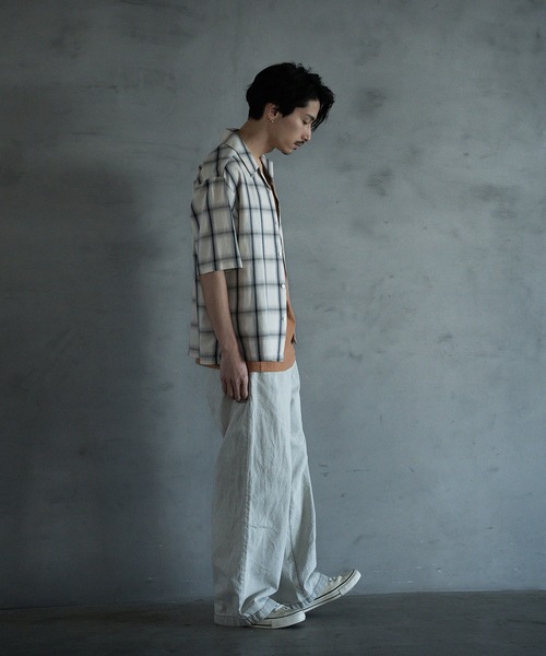 RATTLE TRAP(ラトルトラップ)の「オープンカラーオンブレーチェックシャツ(シャツ/ブラウス・メンズ・ホワイト系その他/ネイビー・M/L/LL)」の6枚目の写真