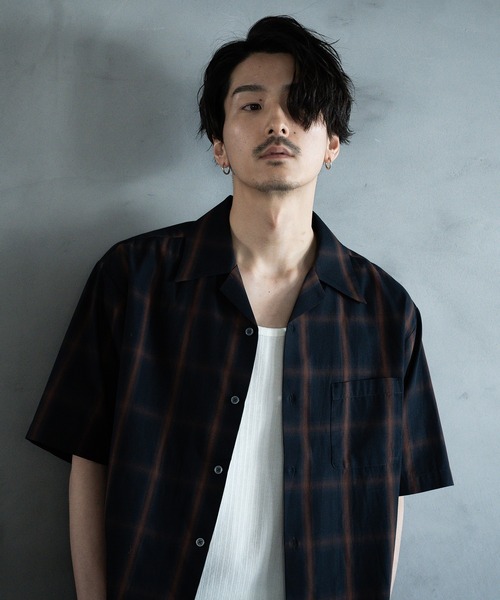 RATTLE TRAP(ラトルトラップ)の「オープンカラーオンブレーチェックシャツ(シャツ/ブラウス・メンズ・ホワイト系その他/ネイビー・M/L/LL)」の15枚目の写真