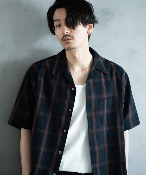 RATTLE TRAP(ラトルトラップ)の「オープンカラーオンブレーチェックシャツ(シャツ/ブラウス・メンズ・ホワイト系その他/ネイビー・M/L/LL)」の17枚目の写真
