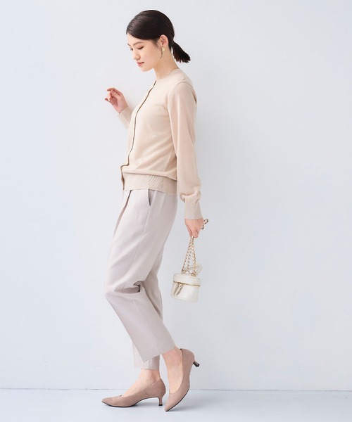 CROSS FUNCTION（クロスファンクション）の「《洗える》サマナチュラクルーネックシアーニットカーディガン【CF/クロスファンクション】（カーディガン/ボレロ・レディース・オフホワイト/ミント/ベージュ/ブラック・L/M/LL）」の20枚目の写真