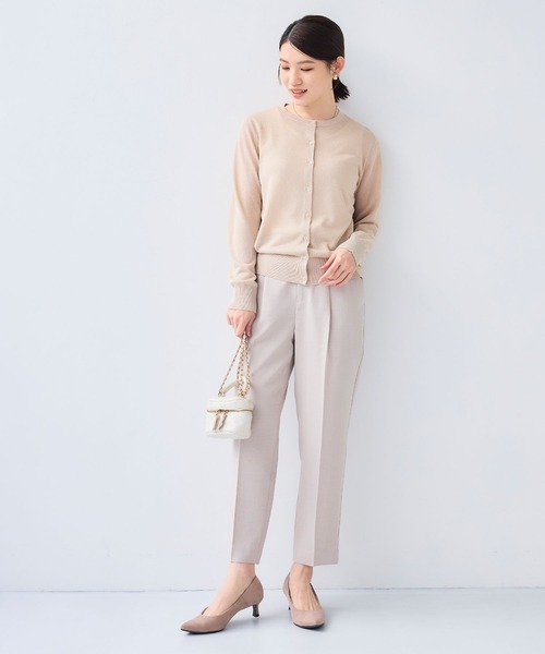 CROSS FUNCTION（クロスファンクション）の「《洗える》サマナチュラクルーネックシアーニットカーディガン【CF/クロスファンクション】（カーディガン/ボレロ・レディース・オフホワイト/ミント/ベージュ/ブラック・L/M/LL）」の18枚目の写真