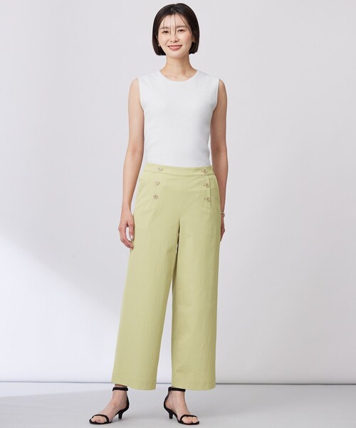 J.PRESS（ジェイプレス）の「【洗える・接触冷感・UVケア・吸水速乾・防透け】麻シェルドライ ワイドストレート マリン パンツ（その他パンツ・レディース・アイボリー系/ライトグリーン系/ネイビー系/カーキ系・T13/T15/T17）」の14枚目の写真