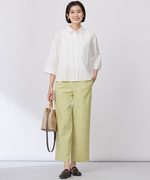 J.PRESS（ジェイプレス）の「【洗える・接触冷感・UVケア・吸水速乾・防透け】麻シェルドライ ワイドストレート マリン パンツ（その他パンツ・レディース・アイボリー系/ライトグリーン系/ネイビー系/カーキ系・T13/T15/T17）」の17枚目の写真