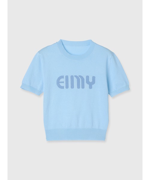 EIMYロゴハーフスリーブニット(F WHITE): TOPS