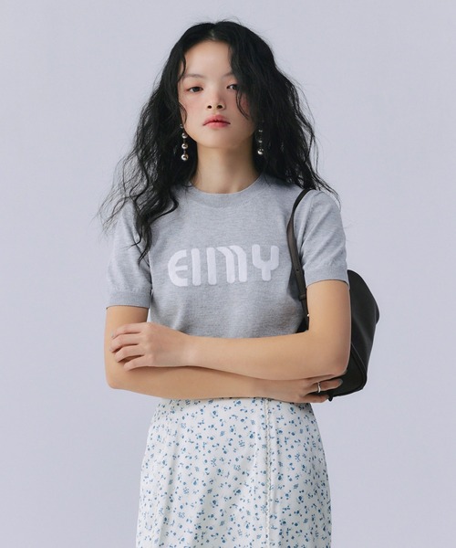 EIMY ロゴハーフスリーブニット EIMYロゴハーフスリーブニット（ニット/セーター）｜eimy