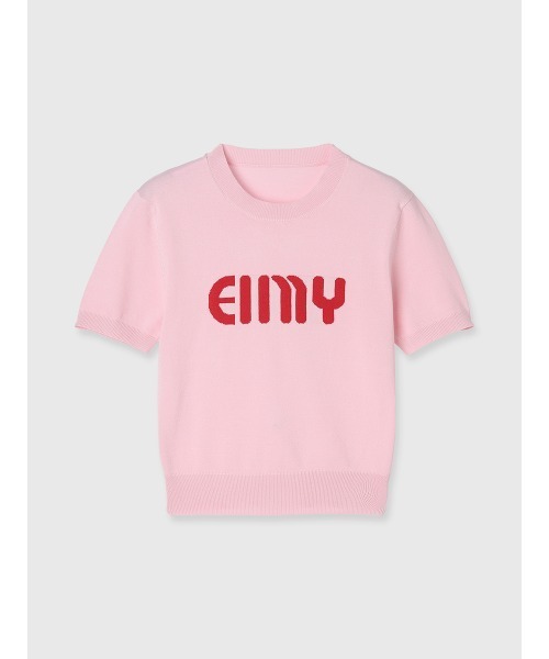 【送料無料/新品】 EIMYロゴハーフスリーブニット（ニット/セーター）｜eimy トップス