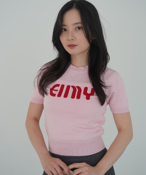 EIMYロゴハーフスリーブニット EIMYロゴハーフスリーブニット(ニット/セーター)|eimy