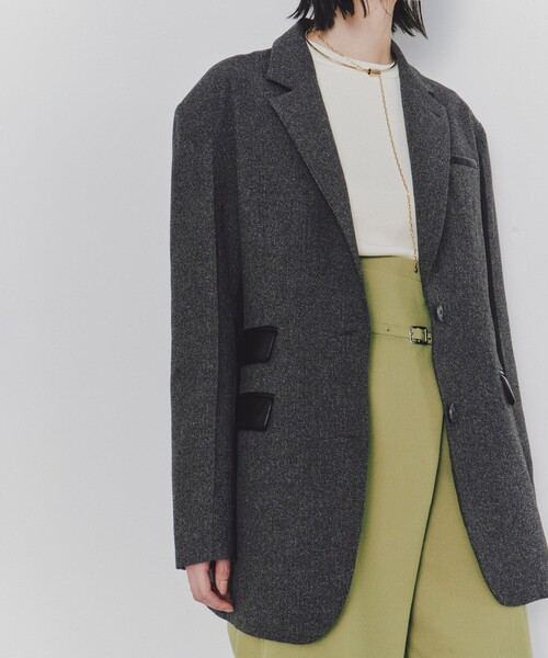 レザーフラップシングルジャケット｜ウォッシャブル/防シワ/春服