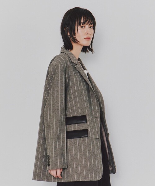 レザーフラップシングルジャケット｜ウォッシャブル/防シワ/春服