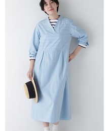 ◆製品染め刻み衿ワンピース
