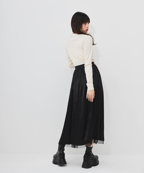 DIP IN CHOCOLATE(ディップインチョコレート)の「肩開き細リブトップス【DIP IN CHOCOLATE】(Tシャツ/カットソー・レディース・ブラック/ブラウン/グリーン/クリーム・F)」の13枚目の写真