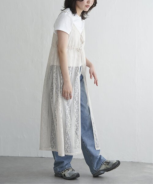 VENCEEXCHANGE(ヴァンスエクスチェンジ)の「レースキャミワンピース(ワンピース・レディース・ベージュ/ブラック/オフホワイト・FREE)」の3枚目の写真