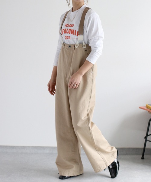 cepo(セポ)の「サスペンダーツイルワイドパンツ〈低身長 / 高身長サイズあり〉(その他パンツ・レディース・ベージュ/オフホワイト/ブラック/ブラウン/キャメル・L/M/S)」の4枚目の写真
