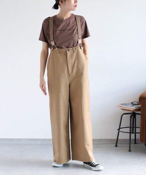 cepo(セポ)の「サスペンダーツイルワイドパンツ〈低身長 / 高身長サイズあり〉(その他パンツ・レディース・ベージュ/オフホワイト/ブラック/ブラウン/キャメル・L/M/S)」の5枚目の写真