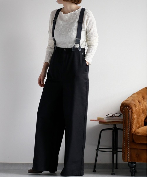 cepo(セポ)の「サスペンダーツイルワイドパンツ〈低身長 / 高身長サイズあり〉(その他パンツ・レディース・ベージュ/オフホワイト/ブラック/ブラウン/キャメル・L/M/S)」の20枚目の写真