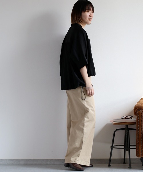 cepo(セポ)の「サスペンダーツイルワイドパンツ〈低身長 / 高身長サイズあり〉(その他パンツ・レディース・ベージュ/オフホワイト/ブラック/ブラウン/キャメル・L/M/S)」の12枚目の写真