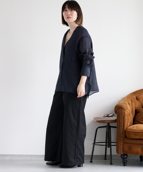 cepo(セポ)の「サスペンダーツイルワイドパンツ〈低身長 / 高身長サイズあり〉(その他パンツ・レディース・ベージュ/オフホワイト/ブラック/ブラウン/キャメル・L/M/S)」の6枚目の写真