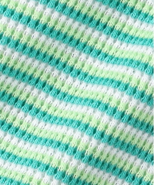 Right-on（ライトオン）の「Healthknit(ヘルスニット)【レディース】ボーダーワッフルＴシャツ（Tシャツ/カットソー・レディース・ブラウン/グリーン/ブルー・M/L）」の12枚目の写真