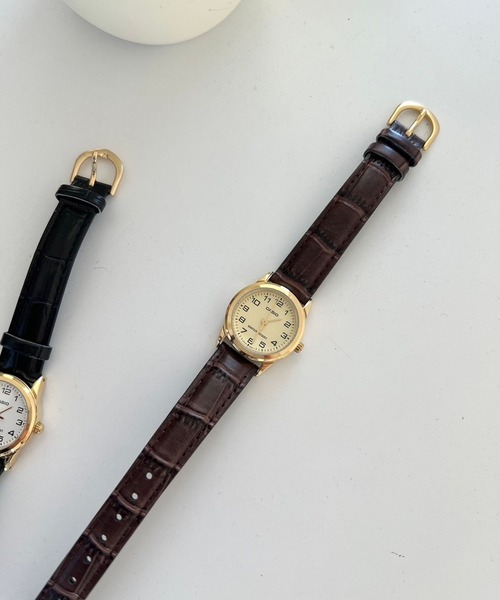 Me%（ミィパーセント）の「CASIOFLカタオシウオッチ 322499（アナログ腕時計・レディース・ブラウン/ブラック・FREE）」の2枚目の写真