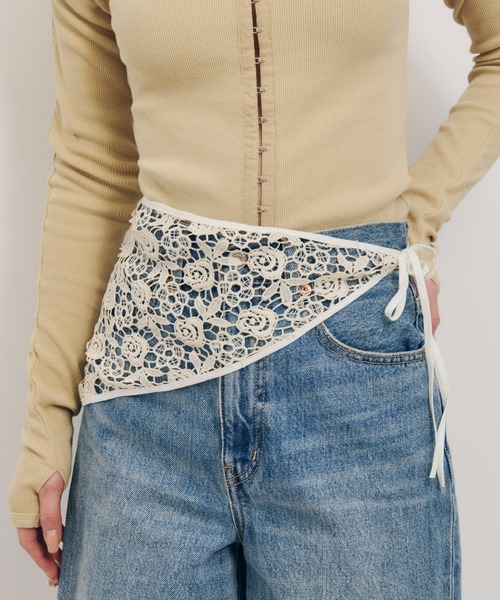 GOLDY（ゴールディ）の「ローズ エンブロイダリー バブーシュカ（その他ヘアアクセサリー・レディース・アイボリー/ブラック・FREE）」の8枚目の写真