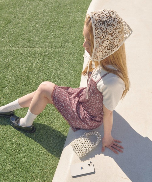 GOLDY（ゴールディ）の「ローズ エンブロイダリー バブーシュカ（その他ヘアアクセサリー・レディース・アイボリー/ブラック・FREE）」の3枚目の写真