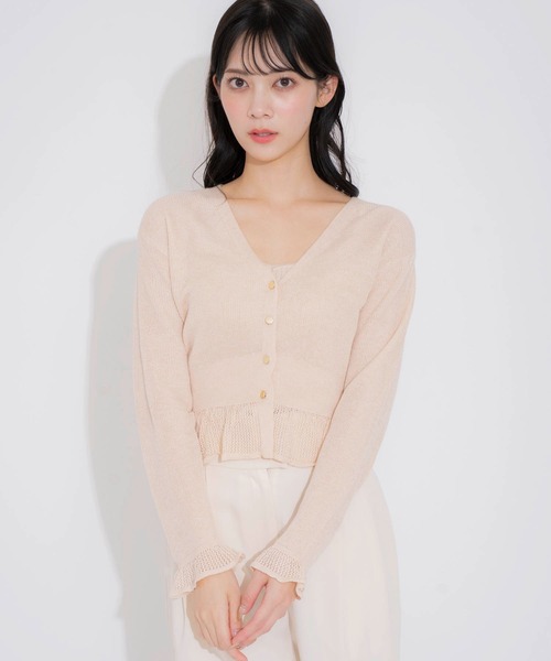 NOELA(ノエラ)の「透かし編みリブアンサンブルニット(ニット/セーター・レディース・オフホワイト/ピンク/ベージュ・フリー)」の21枚目の写真