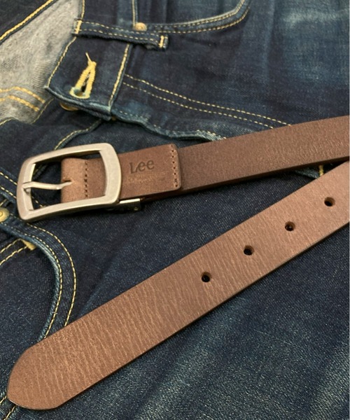 Lee/リー 30mm レザー スクエアバックル ナローベルト/ヴィンテージ調