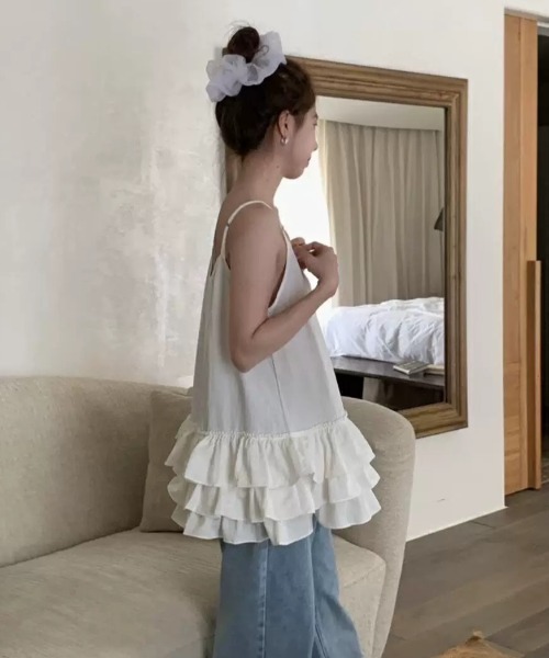 スタイルアップ♪ うさとの服　キャミソール　ウエストマーク インデックス index 刺繍シアートップスとキャミワンピースの