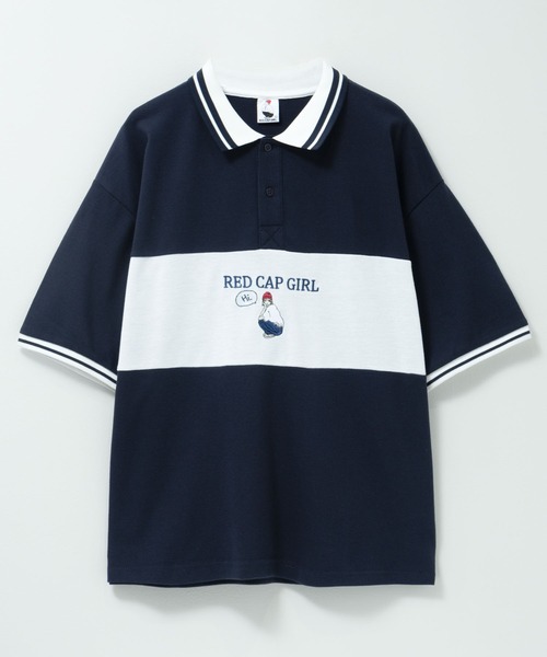 Red Cap Girl(レッドキャプガール)の「RED CAP GIRL T/C鹿の子切替ポロシャツ(ポロシャツ・メンズ・ネイビー/ブラック/ホワイト・M/L)」の3枚目の写真