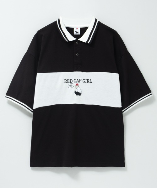 Red Cap Girl(レッドキャプガール)の「RED CAP GIRL T/C鹿の子切替ポロシャツ(ポロシャツ・メンズ・ネイビー/ブラック/ホワイト・M/L)」の2枚目の写真