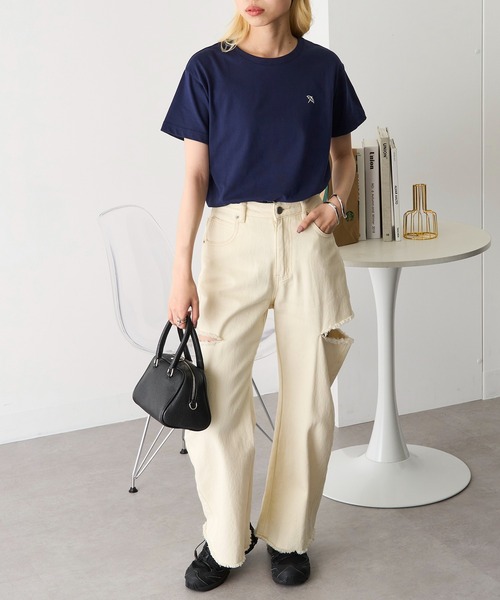 Arnie Arnold Palmer(アーニーアーノルドパーマー)の「【Arnie Arnold Palmer】8051573 天竺ワンポイントTシャツ(Tシャツ/カットソー・レディース・チャコールグレー/オートミール/ネイビー・M/L)」の17枚目の写真
