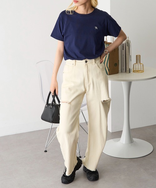 Arnie Arnold Palmer(アーニーアーノルドパーマー)の「【Arnie Arnold Palmer】8051573 天竺ワンポイントTシャツ(Tシャツ/カットソー・レディース・チャコールグレー/オートミール/ネイビー・M/L)」の18枚目の写真