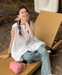 バックジップノースリーブミニワンピース