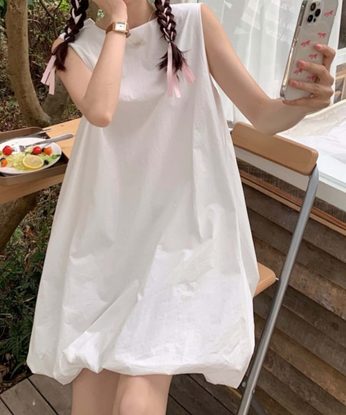 MAISON DE THERESE(メゾン ド テレーズ)の「バックジップノースリーブミニワンピース(ワンピース・レディース・ホワイト/ブラック・FREE)」の12枚目の写真