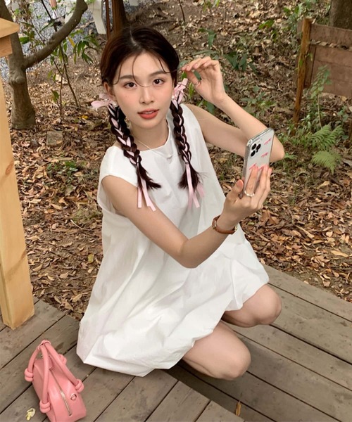 MAISON DE THERESE(メゾン ド テレーズ)の「バックジップノースリーブミニワンピース(ワンピース・レディース・ホワイト/ブラック・FREE)」の16枚目の写真