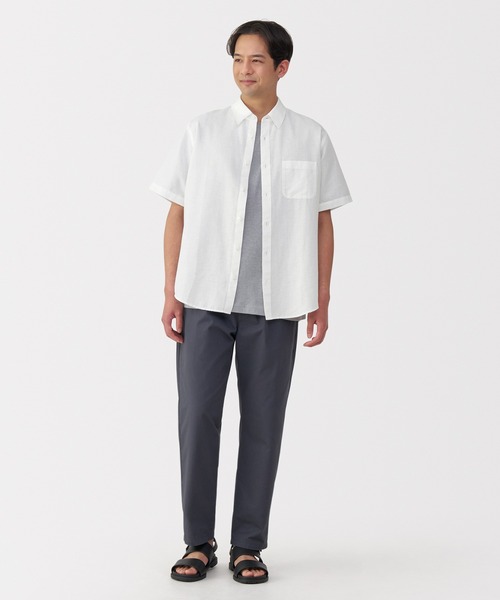 無印良品（ムジルシリョウヒン）の「紳士　ヘンプコットン半袖シャツ（シャツ/ブラウス・メンズ・スモーキーグリーン系/ネイビー/サンドベージュ/ホワイト・S/M/L/XL）」の11枚目の写真