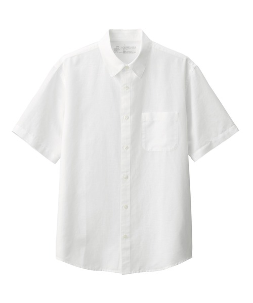 無印良品（ムジルシリョウヒン）の「紳士　ヘンプコットン半袖シャツ（シャツ/ブラウス・メンズ・スモーキーグリーン系/ネイビー/サンドベージュ/ホワイト・S/M/L/XL）」の16枚目の写真