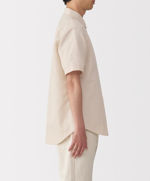 無印良品（ムジルシリョウヒン）の「紳士　ヘンプコットン半袖シャツ（シャツ/ブラウス・メンズ・スモーキーグリーン系/ネイビー/サンドベージュ/ホワイト・S/M/L/XL）」の19枚目の写真