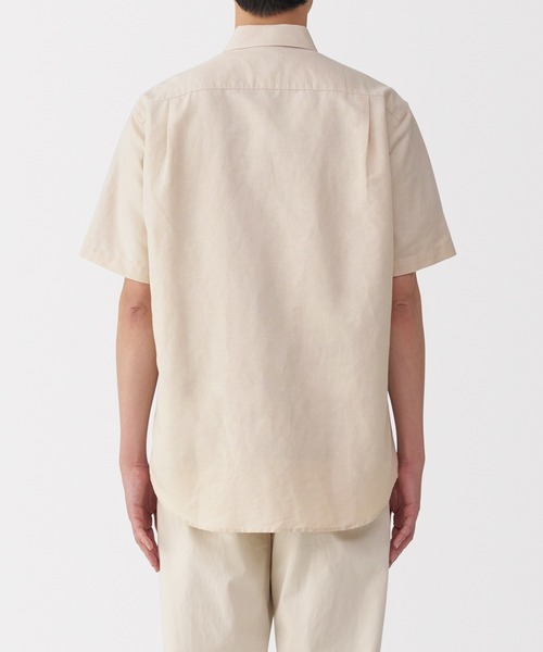 無印良品（ムジルシリョウヒン）の「紳士　ヘンプコットン半袖シャツ（シャツ/ブラウス・メンズ・スモーキーグリーン系/ネイビー/サンドベージュ/ホワイト・S/M/L/XL）」の20枚目の写真