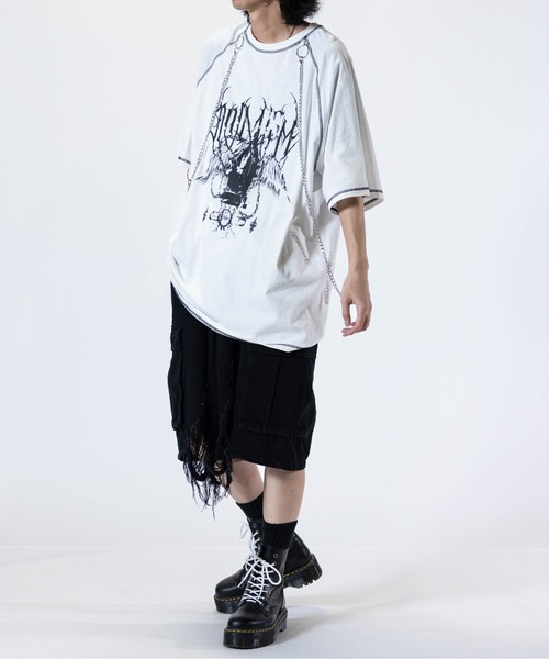 JOHN'S CLOSET（ジョンズクローゼット）の「【13】クラッシュカーゴショーツ（カーゴパンツ・メンズ・ブラック/グレー・LARGE/MEDIUM）」の7枚目の写真