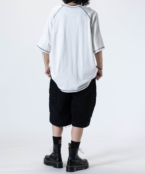JOHN'S CLOSET（ジョンズクローゼット）の「【13】クラッシュカーゴショーツ（カーゴパンツ・メンズ・ブラック/グレー・LARGE/MEDIUM）」の8枚目の写真