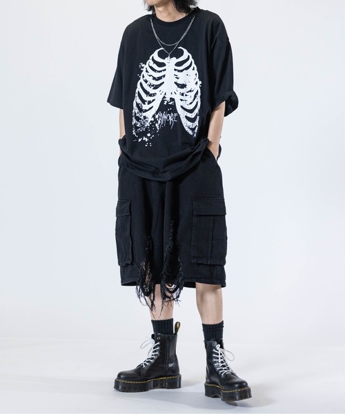 JOHN'S CLOSET（ジョンズクローゼット）の「【13】クラッシュカーゴショーツ（カーゴパンツ・メンズ・ブラック/グレー・LARGE/MEDIUM）」の9枚目の写真