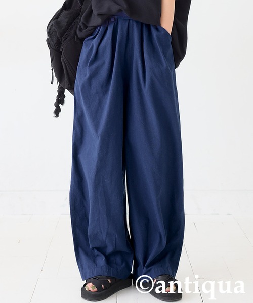 antiqua（アンティカ）の「リネンサーカスパンツ（その他パンツ・レディース・ネイビー/チャコールグレー/ナチュラル/ブラック/オレンジ・ONESIZE）」の5枚目の写真