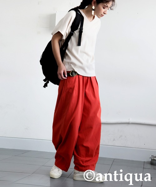 antiqua（アンティカ）の「リネンサーカスパンツ（その他パンツ・レディース・ネイビー/チャコールグレー/ナチュラル/ブラック/オレンジ・ONESIZE）」の9枚目の写真