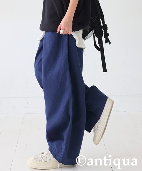 antiqua（アンティカ）の「リネンサーカスパンツ（その他パンツ・レディース・ネイビー/チャコールグレー/ナチュラル/ブラック/オレンジ・ONESIZE）」の6枚目の写真