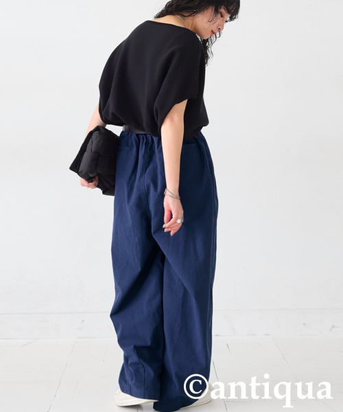antiqua（アンティカ）の「リネンサーカスパンツ（その他パンツ・レディース・ネイビー/チャコールグレー/ナチュラル/ブラック/オレンジ・ONESIZE）」の7枚目の写真