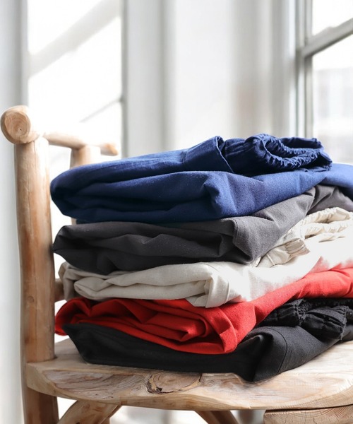 antiqua（アンティカ）の「リネンサーカスパンツ（その他パンツ・レディース・ネイビー/チャコールグレー/ナチュラル/ブラック/オレンジ・ONESIZE）」の13枚目の写真