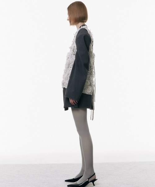 JOSE MOON（ジョゼムーン）の「BLOSSOM MOTIF KNIT/ブロッサムモチーフニット（ニット/セーター・レディース・ホワイト/ブラック・FREE）」の9枚目の写真